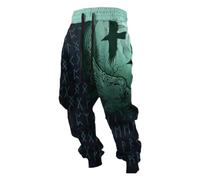 Viking Pantalones vikingos holgados para hombre, pantalones de invierno con impresión 3D, pantalones de deporte vikingos, pantalones de chándal vintage, pantalones de chándal con tatuajes impresos en