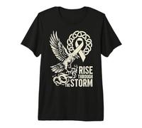 Viking Raven Cáncer de pulmón - Rise Through The Storm - Nórdico Camiseta Premium
