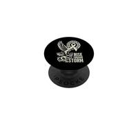 Viking Raven Cáncer de pulmón - Rise Through The Storm - Nórdico PopSockets PopGrip Adhesivo