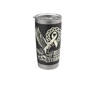 Viking Raven Cáncer de pulmón - Rise Through The Storm - Nórdico Vaso térmico de acero inoxidable de doble pared
