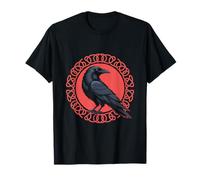 Viking Raven Odin Huginn Muninn Runic Circle Norse Mythology Camiseta