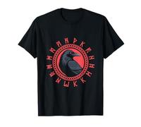 Viking Raven Odin Huginn Muninn Runic Circle Norse Mythology Camiseta