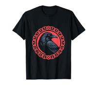 Viking Raven Odin Huginn Muninn Runic Circle Norse Mythology Camiseta