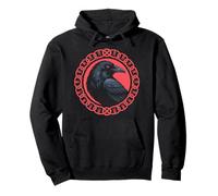 Viking Raven Odin Huginn Muninn Runic Circle Norse Mythology Sudadera con Capucha
