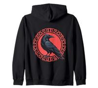Viking Raven Odin Huginn Muninn Runic Circle Norse Mythology Sudadera con Capucha