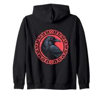 Viking Raven Odin Huginn Muninn Runic Circle Norse Mythology Sudadera con Capucha