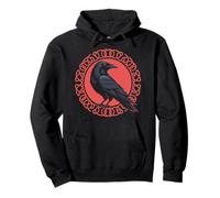 Viking Raven Odin Huginn Muninn Runic Circle Norse Mythology Sudadera con Capucha
