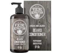 Viking Revolution Beard & Conditioner con Aceites de Argán y Jojoba - Suaves y Fortalecedores - Aromas de Mentol Natural y Eucalipto - Condicionador para Barba con Aceite de Barba (17oz)
