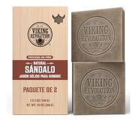 Viking Revolution - Jabon Natural Cuerpo - Jabón de Sándalo - Jabón Natural con Aceites Esenciales Prensados en Frío - Jabón para Hombres con Aceite de Coco, de Karité y de Almendras - 2 x 140 g