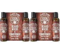 Viking Revolution Juego Champú y Acondicionador Para Barba con Aceites de Argán y Jojoba - Champú Barba de Hombre que Suaviza y Fortalece - Aroma Natural de Sándalo (2 x 150 ml) (Paquete de 2)