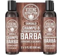 Viking Revolution Juego Champú y Acondicionador Para Barba con Aceites de Argán y Jojoba - Champú Barba de Hombre que Suaviza y Fortalece - Aroma Natural de Sándalo (2 x 150 ml)