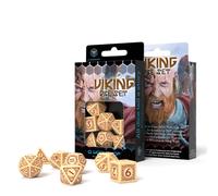 VIKING Set De Dados Poliedricos Beige Borgoña Valhalla DnD RPG Q-Work