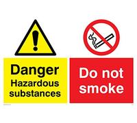 Viking signos cn609-a4l-3 m señal de "Peligro sustancias peligrosas, no de humo, 3 mm, plástico, rígido, 300 mm H x 300 mm W