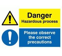 Viking signos cn650-a2l-v "peligro de proceso peligrosas, por favor observar las precauciones correcto" signo, vinilo/adhesivo, 600 mm H x 400 mm W