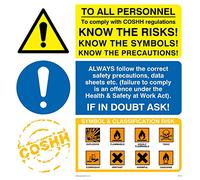 Viking signos cn710-s40-v COSHH Regs Know los riesgos símbolo, vinilo/adhesivo, 400 mm H x 400 mm W