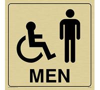 Viking signos dv1032-s15-g "Hombre inodoro puerta Sign, positivo texto negro con borde, plástico semirrígido oro, 150 mm x 150 mm W