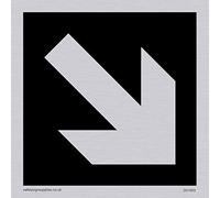 Viking signos dv1053-s85-sv Diagonal Arrow solo Sign, negativo negro texto, vinilo adhesivo de plata, 85 mm x 85 mm W