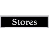 Viking signos dv1055-l26-sv "tiendas puerta signo, negativo negro texto, vinilo adhesivo de plata, 225 mm H x 60 mm w