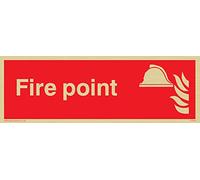 Viking signos fv344-l15-gv "Fire punto" signo, pegatina de oro de vinilo, 150 mm x 50 mm W