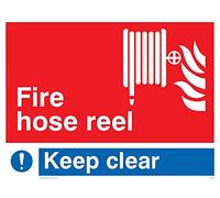 Viking signos fv349-a3l-1 m "Fire carrete de manguera, Keep Clear" ", 1 mm, plástico semirrígido, 400 mm H x 300 mm W