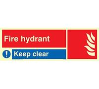 Viking signos fv356-l15-pv "boca de incendios, Keep Clear" signo, foto LUMINISCENTE vinilo adhesivo, 150 mm x 50 mm W