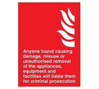 Viking signos fv358-a3p-v "cualquiera encontrado causar daño, uso indebido o retirada no autorizada de la electrodomésticos" signo, vinilo/adhesivo, 300 mm H x 400 mm W
