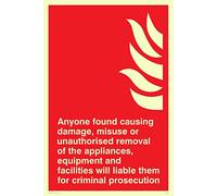 Viking signos fv358-a4p-pv "cualquiera encontrado causar daño, uso indebido o retirada no autorizada de la electrodomésticos luminiscente de fotos de" Signo, vinilo adhesivo, 200 mm H x 300 mm W