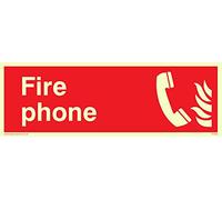 Viking signos fv363-l15-pv "Fire Phone" fuego señal de seguridad, photoluminescent vinilo adhesivo, 150 mm x 50 mm W