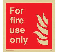 Viking signos fv365-s10-gv "solo para uso en incendios" signo, pegatina de oro de vinilo, 100 mm H x 100 mm W