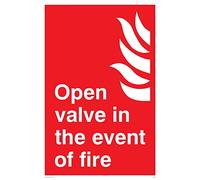 Viking signos fv368-a4p-v signo "válvula abierto en caso de incendio, vinilo/adhesivo, 200 mm H x 300 mm W