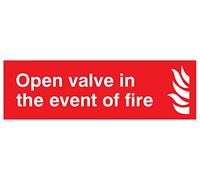 Viking signos fv368-l62-v signo "válvula abierto en caso de incendio, vinilo/adhesivo, 600 mm x 200 mm W