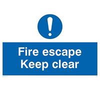 Viking signos ma226-a4l-3 m "Fire Escape Keep Clear" signo, 3 mm plástico rígido, 200 mm H x 300 mm W