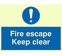 Viking signos ma226-a5l-pv "Fire Escape Keep Clear" signo, foto LUMINISCENTE adhesivo, 150 mm x 200 mm W