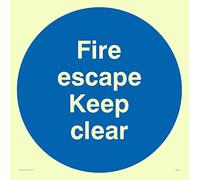 Viking signos ma226-s20-pv "Fire Escape Keep Clear" signo, foto LUMINISCENTE adhesivo, 200 mm x 200 mm W