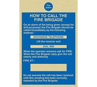 Viking signos mf324-a4p-gv "fuego acción cómo llamar a los bomberos" signo, vinilo, dorado, 300 mm H x 300 mm W