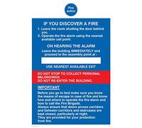 Viking signos mf331-a4p-1 m Fire Action If You Discover un fuego para hotel/Guest Casa Signo, plástico, 1 mm, semirrígido 300 mm H x 300 mm W