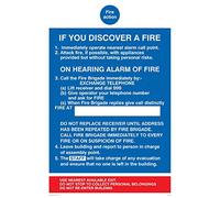 Viking signos mf333-a4p-1 m Fire Action If You Discover un fuego para hospitales Sign, plástico, 1 mm, semirrígido 300 mm H x 300 mm W