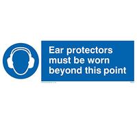 Viking signos mp261-l15-v "protectores de oído debe llevarse más allá de este punto" signo, vinilo, 50 mm H x 150 mm W