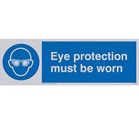 Viking signos mp281-l15-sv "Eye Protection Must Be Worn" ", plata vinilo, 50 mm H x 150 mm W