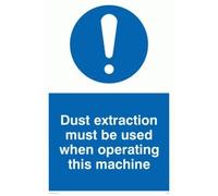 Viking signos mp291-a4p-3 m "extracción de polvo debe ser usado cuando esta máquina de funcionamiento" signo, 3 mm, plástico rígido, 300 mm x 200 mm W