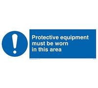 Viking signos mp293-l15-v "equipo de protección debe llevarse en esta zona" signo, vinilo, 50 mm H x 150 mm W