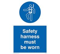 Viking signos mp298-a6p-v "arnés de seguridad debe be worn" ", vinilo, 150 mm H x 100 mm W