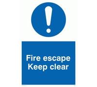 Viking signos mq226-a5p-3 m "Fire Escape Keep Clear" signo, 3 mm plástico rígido, 200 mm x 150 mm W