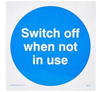 Viking signos mv258-s10-v "Switch Off cuando no está en uso" signo, vinilo, 100 mm H x 100 mm W
