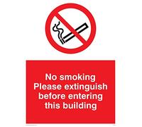 Viking signos ps18-a3p-v "no fumar por favor apagar antes de entrar en este edificio" signo, vinilo, 400 mm H x 300 mm W
