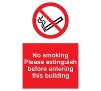 Viking signos ps18-a4p-3 m "no fumar por favor apagar antes de entrar en este edificio" signo, plástico, 3 mm, rígido, 300 mm H x 300 mm W