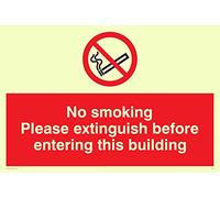 Viking signos ps18-a6l-pv "no fumar por favor apagar antes de entrar en este edificio" signo, pegatina, photoluminescent, 100 mm H x 150 mm W