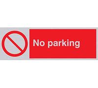 Viking signos pv55-l31-sv "no parking" signo, plata vinilo, 100 mm H x 300 mm W