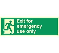 Viking signos sb415-l62-p paisaje "salida para uso de emergencia solo 'Sign, semirrígido photoluminescent plástico, 200 mm H x 600 mm W