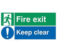 Viking signos sb417-l42-v "Fire Exit Keep Clear" signo, vinilo, 200 mm H x 400 mm W